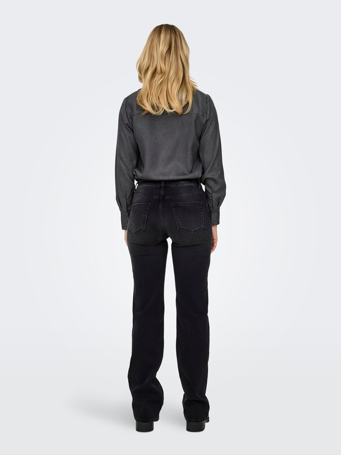 ONLBLUSH Mittlere Taille Gerade geschnitten Jeans Washed Black