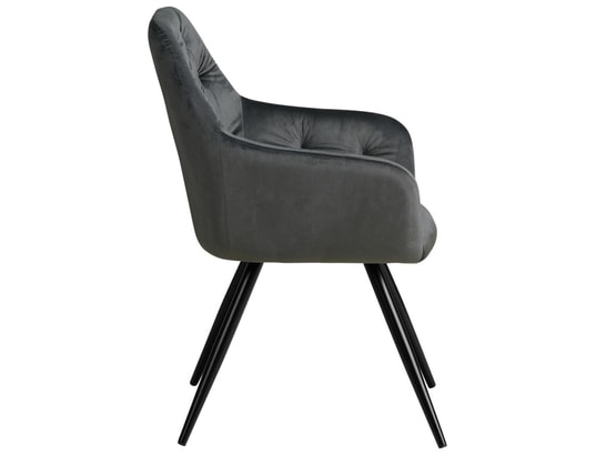 HOMESTYLE4U - Meuble de rangement enfant Chaise salle à manger velours gris design moderne