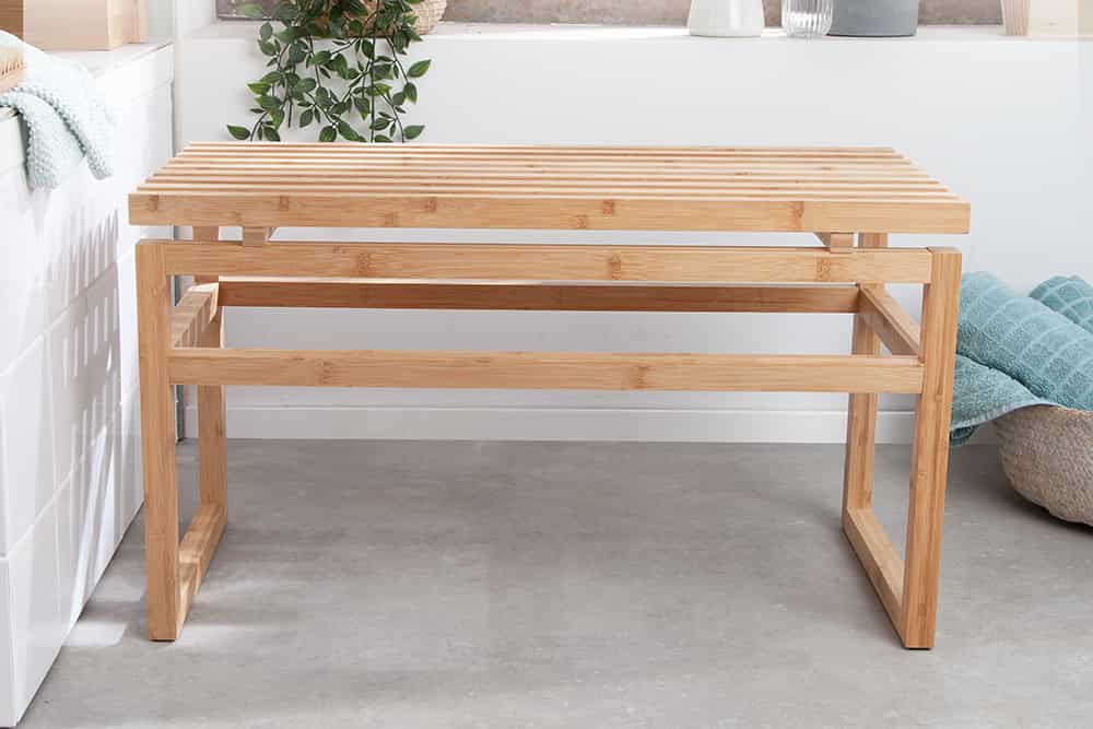 Design Sitzbank LAGOON SPA 75cm Bambusholz Badezimmerbank