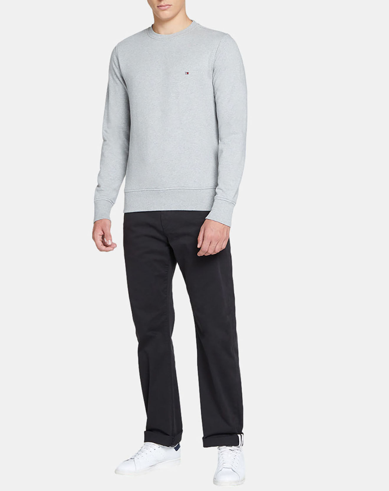 Tommy Hilfiger Sweat logo gris chiné