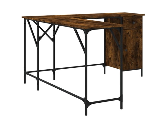 VIDAXL - Bureau chêne fumé 141x141x75 cm bois d'ingénierie