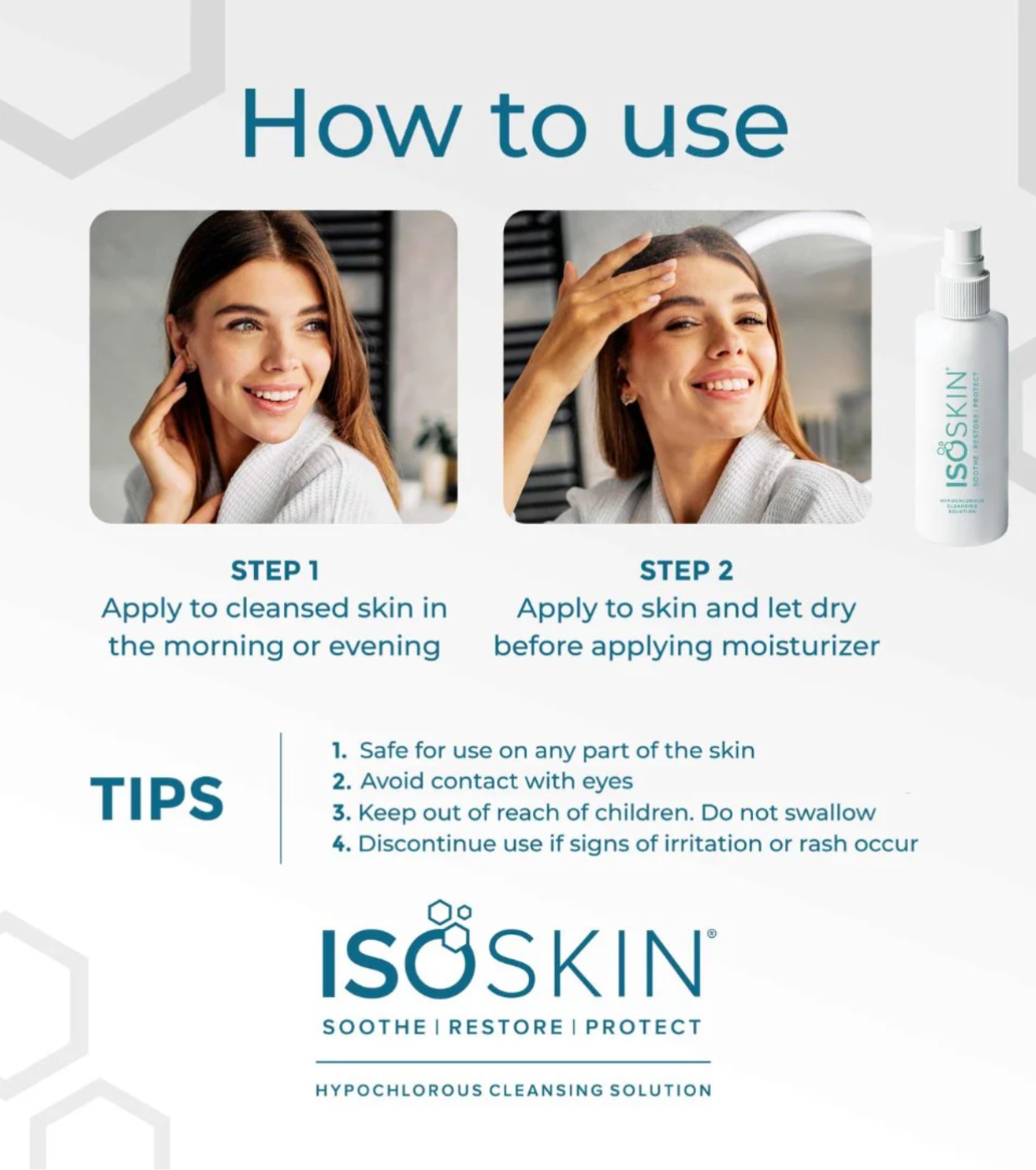ISOCLEAN - *ISOSKIN* - Spray facial e corporal Hypochlorous - 100ml