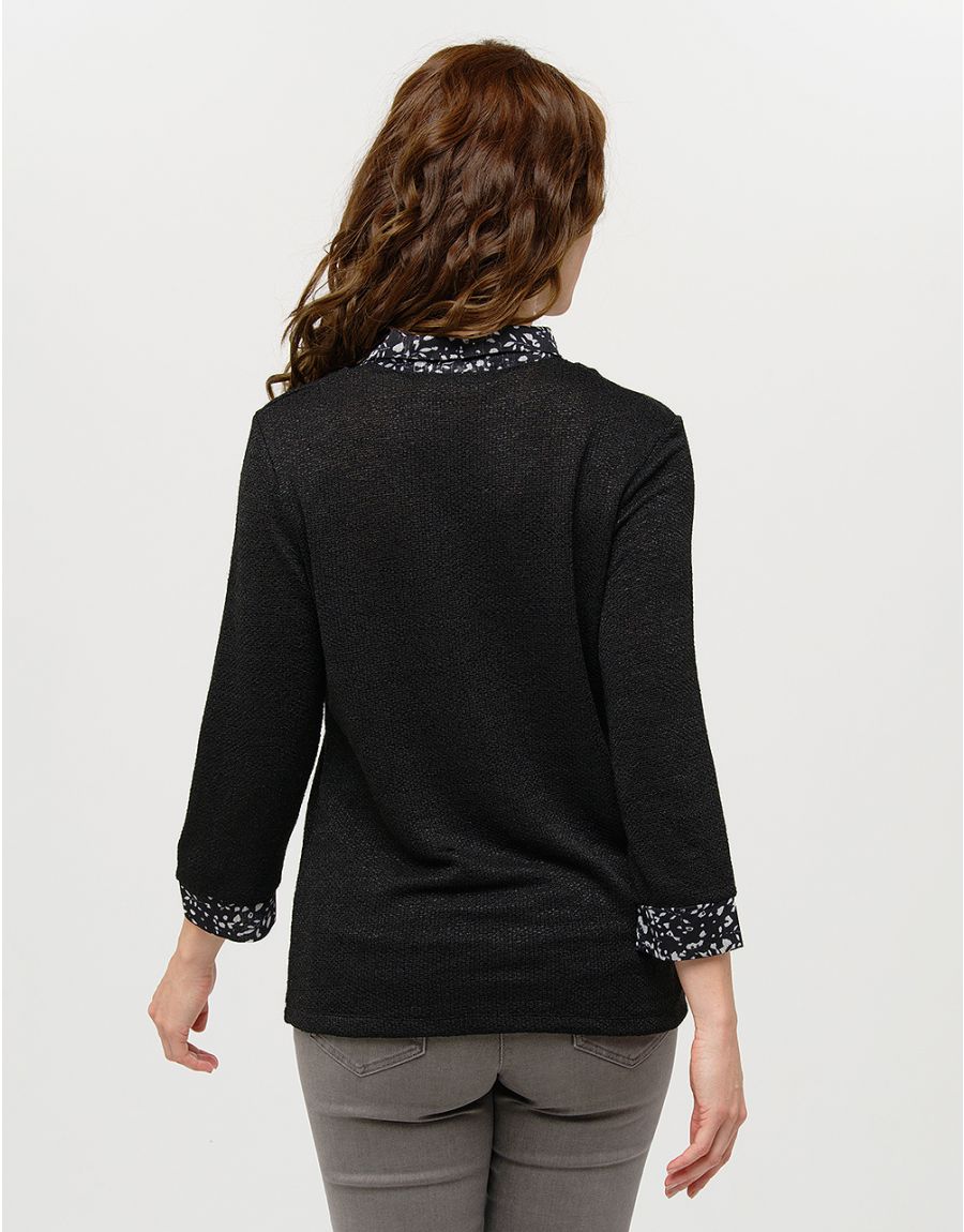 Pull chemisier noir