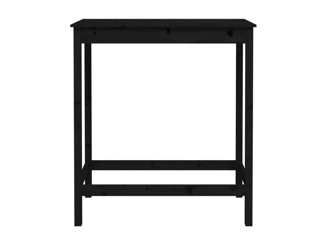 Ensemble de bar 5 pcs Noir Bois de pin massif