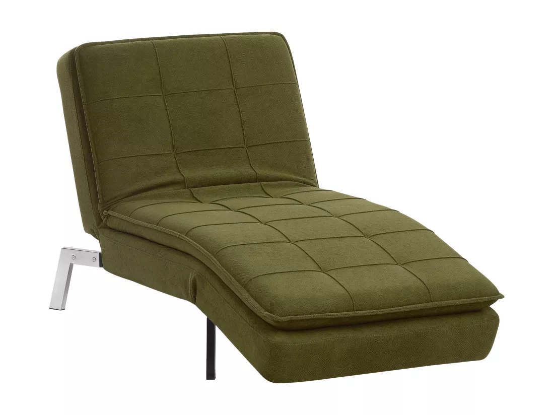 Chaise longue en tissu vert LOIRET