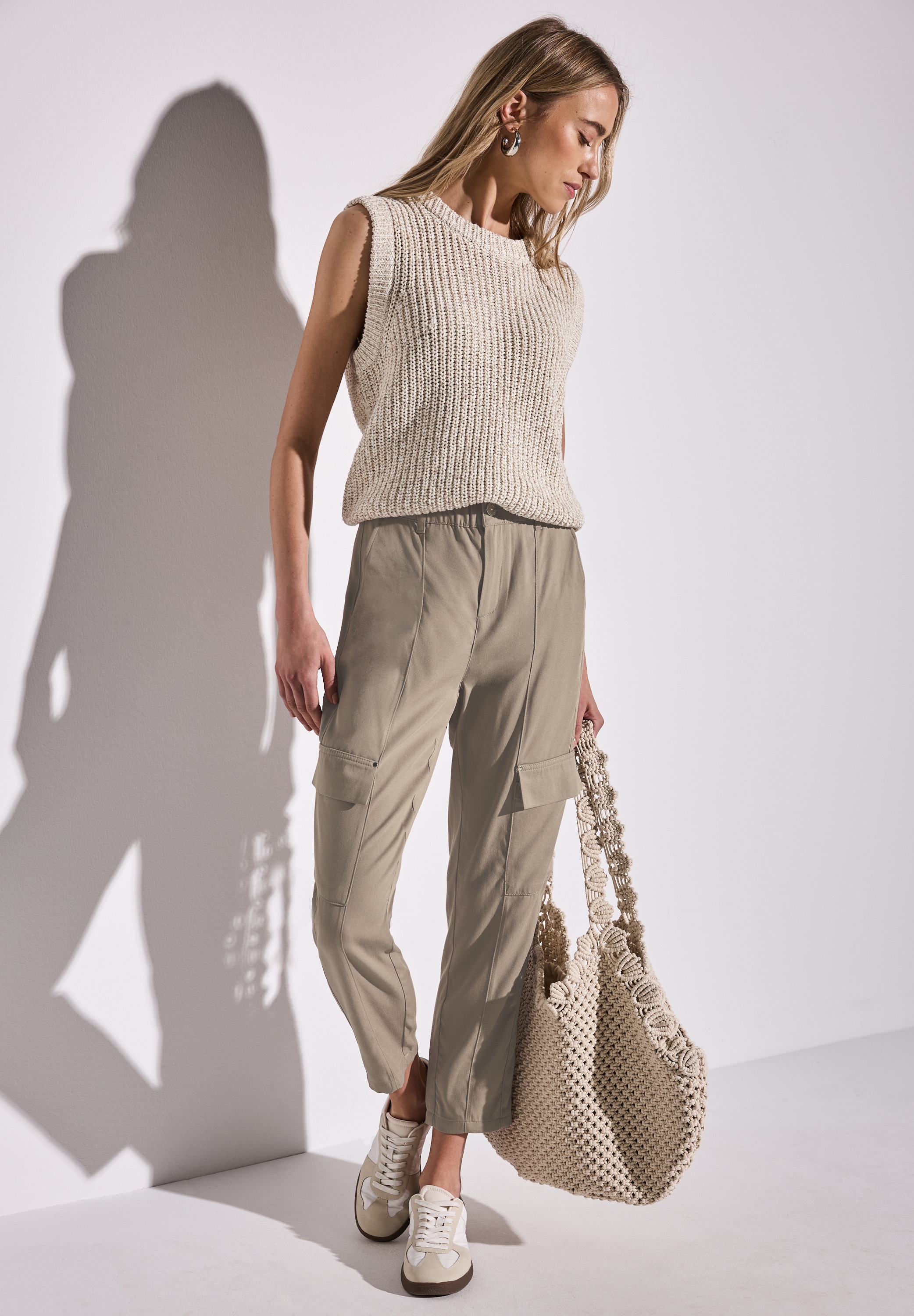 STREET ONE Paperbag-Hose  im Cargo-Look