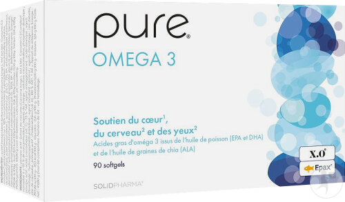 Pure Omega3 Huile de poisson Coeur cervaux et yeux 90 capsules
