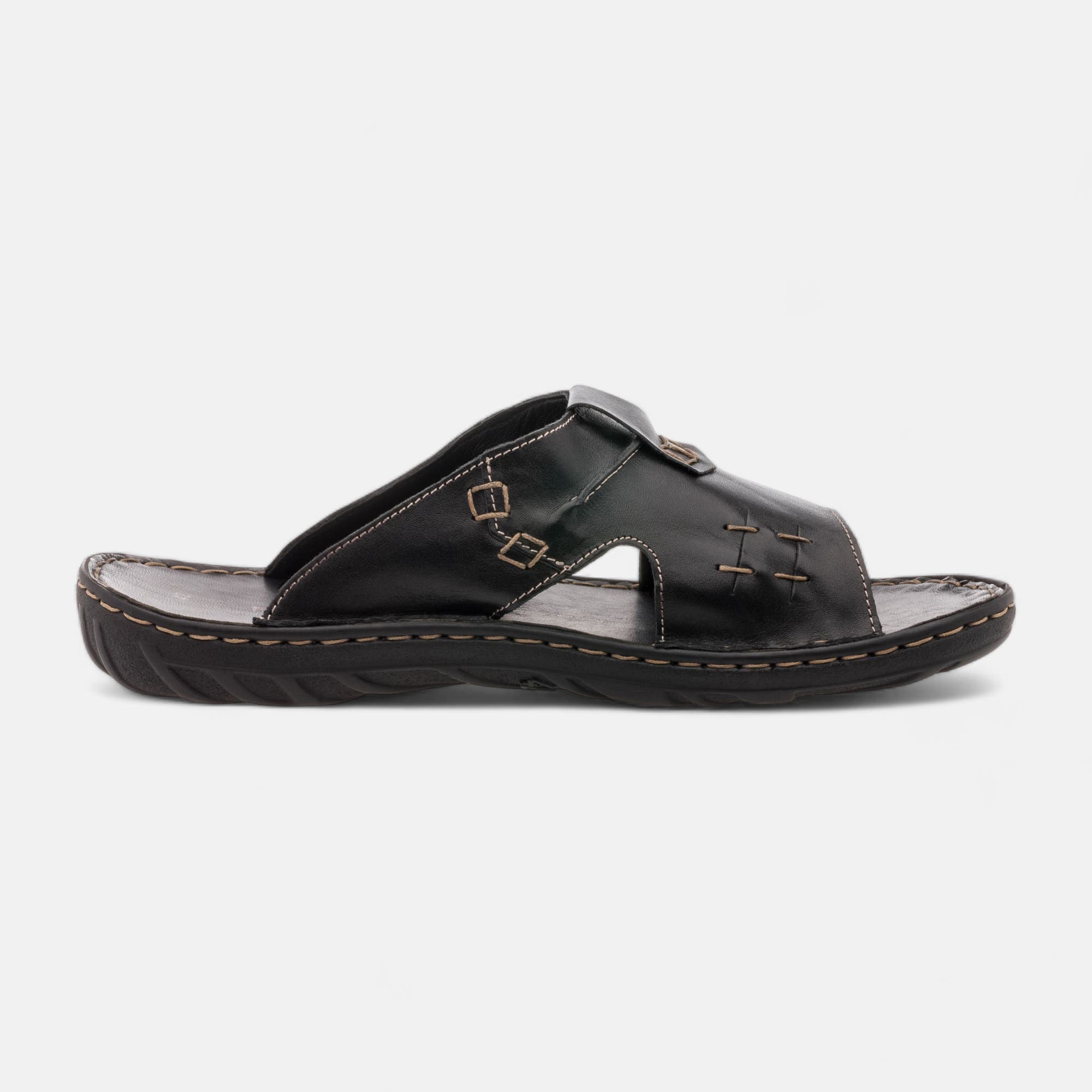 Mules Homme en cuir noir