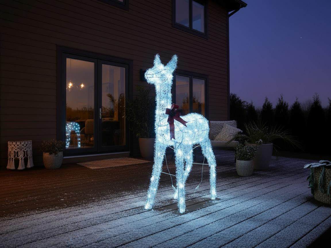 Buitendecoratie LED AURENNE Hert 110 cm Wit