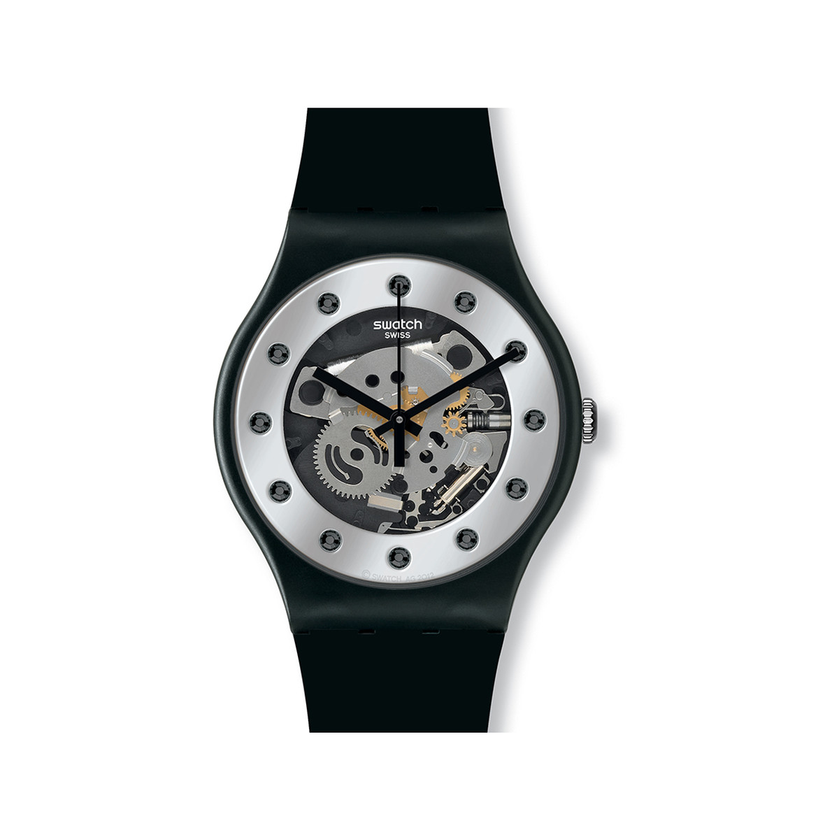 Montre Swatch homme matières biosourcées noir