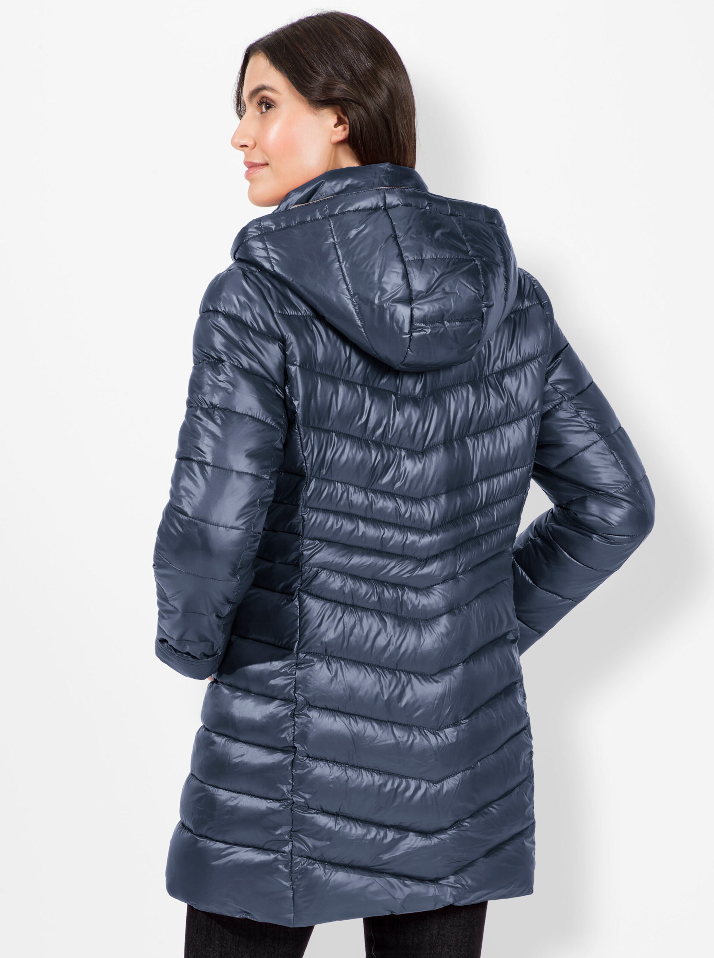 Steppjacke in rauchblau