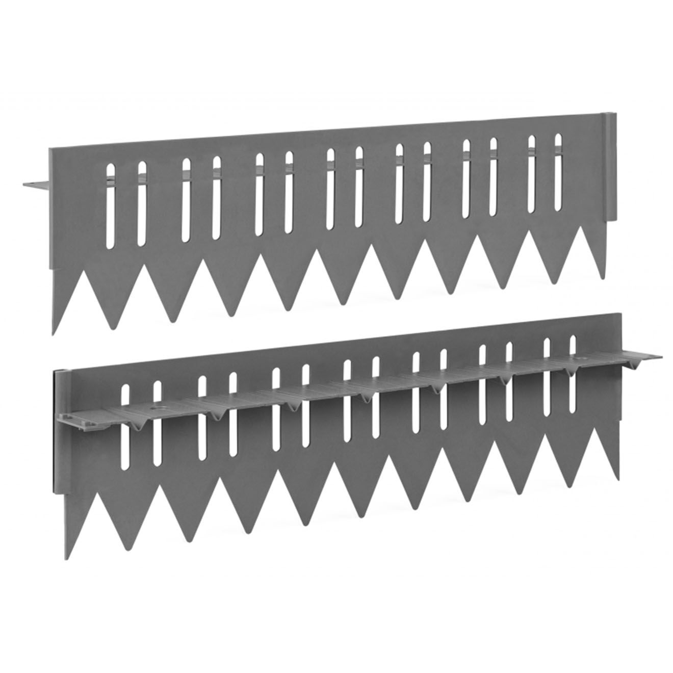 Pratik Garden 10 bordurettes stop herbe spéciale tonte grises - 50x55x136 cm