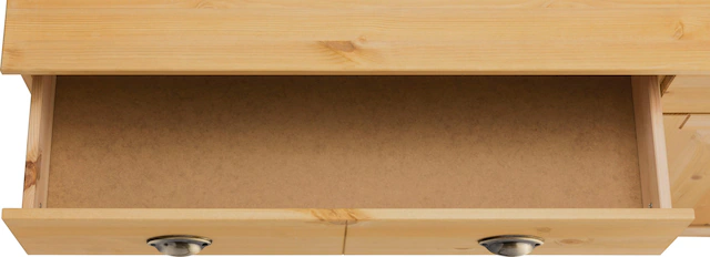 Home affaire Küchenbuffet »Oslo« 125 cm breit, aus massiver Kiefer, mit 2 Glastüren, Metallgriffe