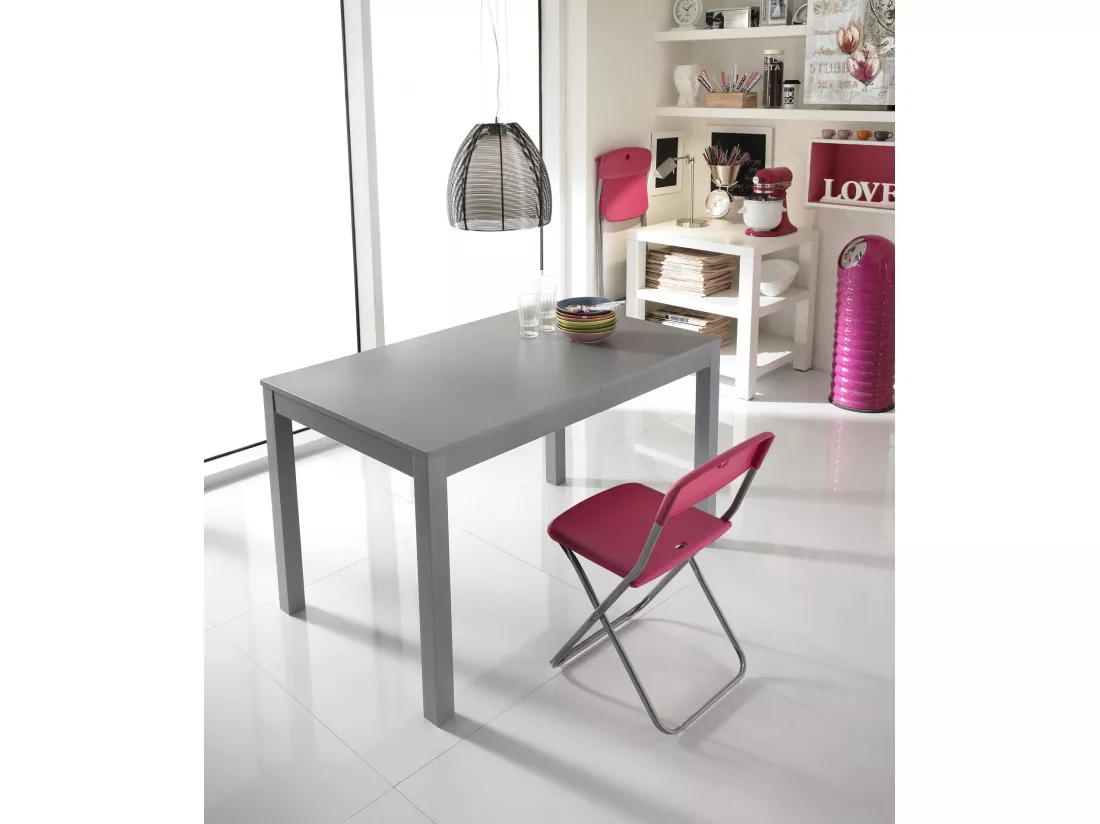 Traffic Table Extensible (130/210 x 80 cm) en Mélamine Gris Foncé