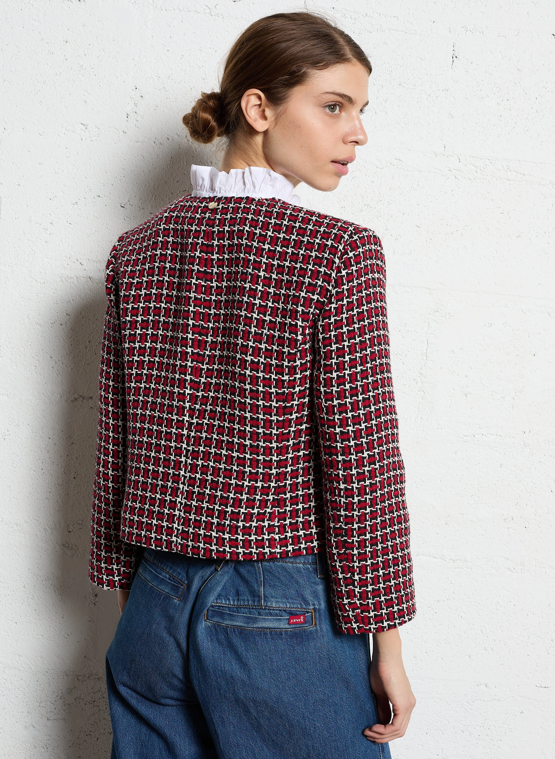 Veste en tweed de coton mélangé | Rouge