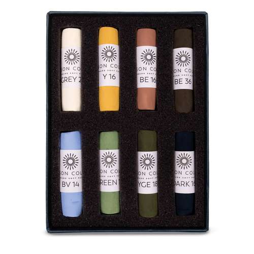 UNISON COLOUR Soft-Pastellkreiden, 8er-Sets, ganze Kreiden