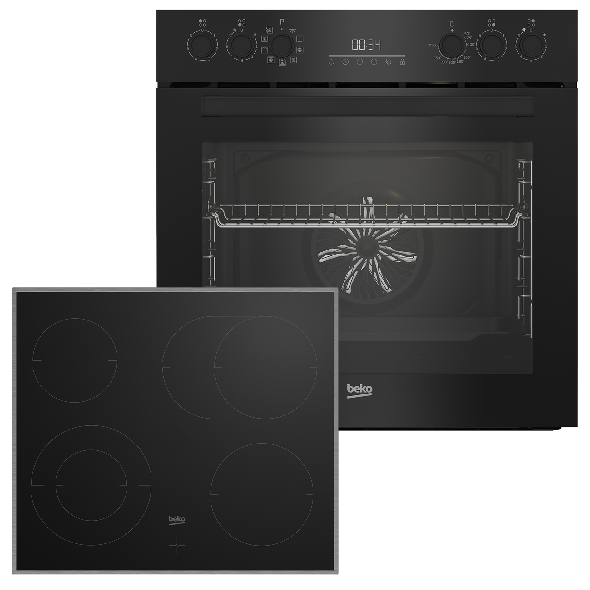 BEKO Einbau-Herdset BBUM17320B - Glasmeramik - A+