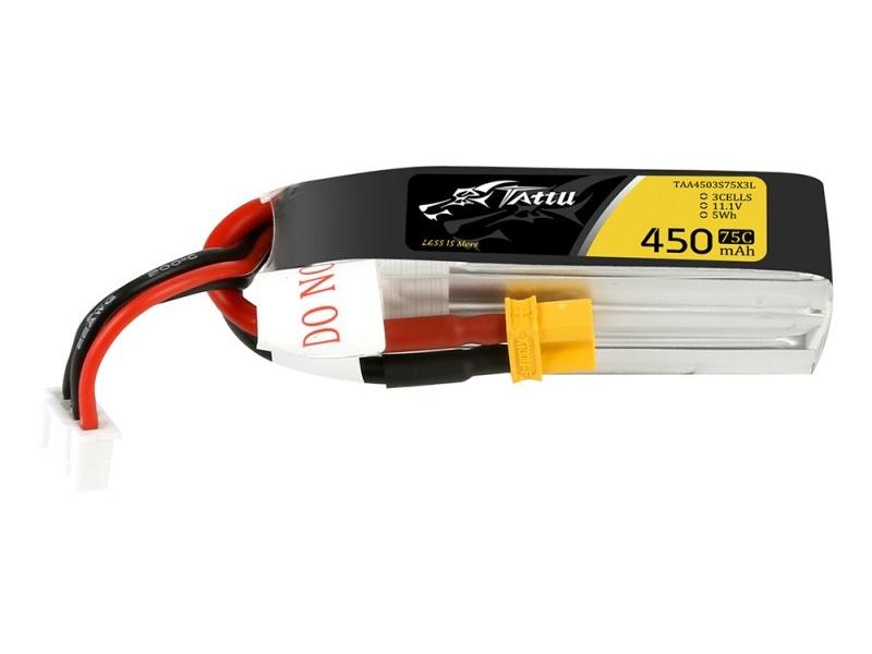 Tattu RC-Akku LiPo 450 mAh 11.1 V 75C 3S LiPo Akku mit XT30 Stecker