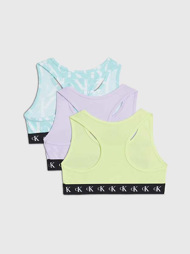 Conjunto de 3 sutiãs sem aro para meninas - Monograma CK