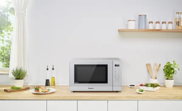 Panasonic NN-GT47KMGPG - Mikrobølgeovn med grill - 31 liter - 1000 W - sølv