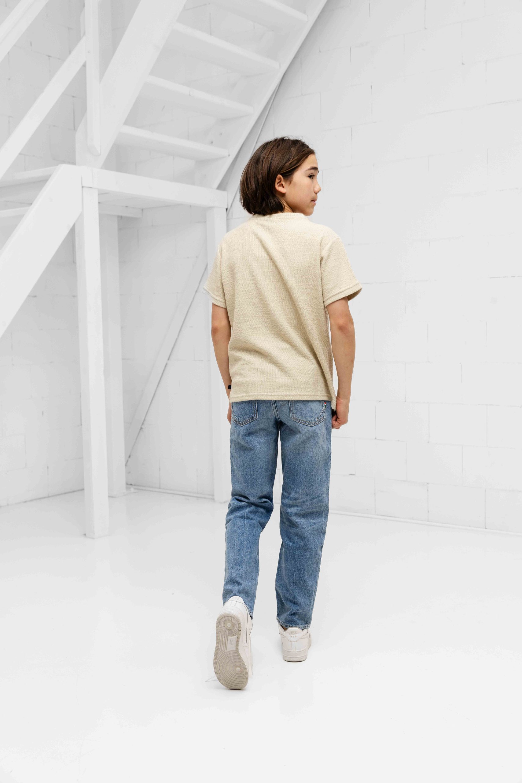 Ballin Amsterdam Boucle T-Shirt Kids Beige