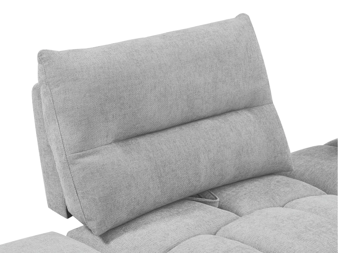 Fauteuil dossier avance-recule en tissu texturé gris clair APOLIU