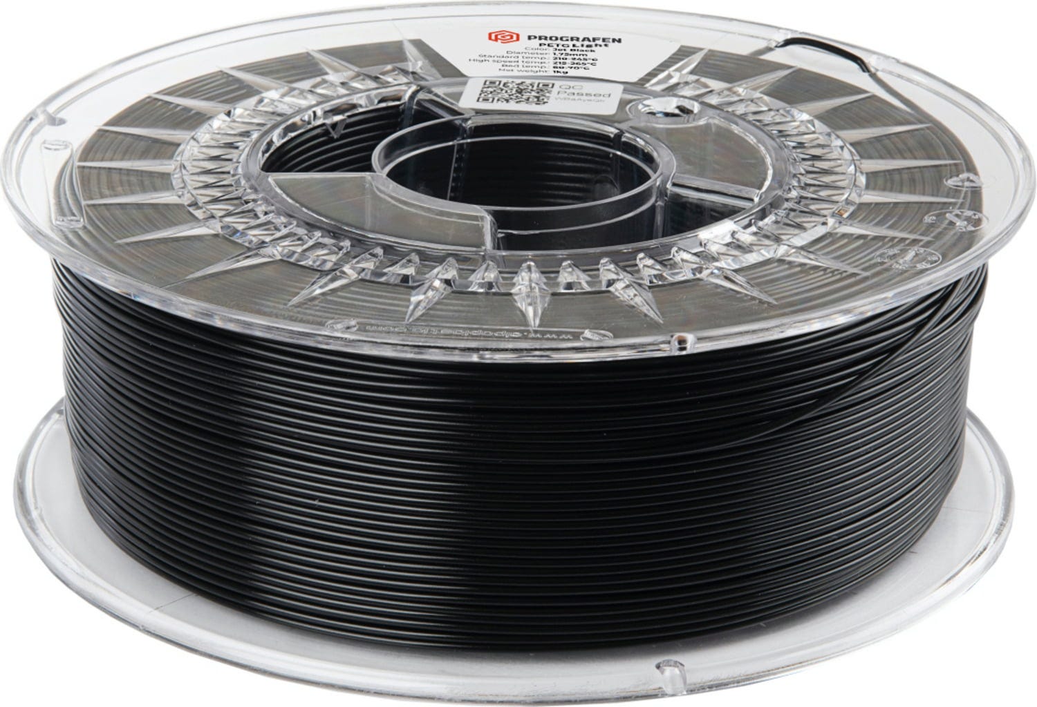 Prografen  PET-G Graphene Light Jet Black, 1,75 mm / 1000 g    Mit 0,5 % Graphen verstärktes PET-G in Jet Black