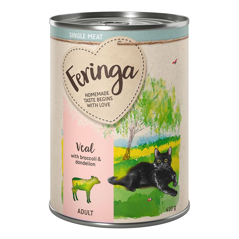 Feringa Single Meat Menus à la viande 6 x 410 g pour chat