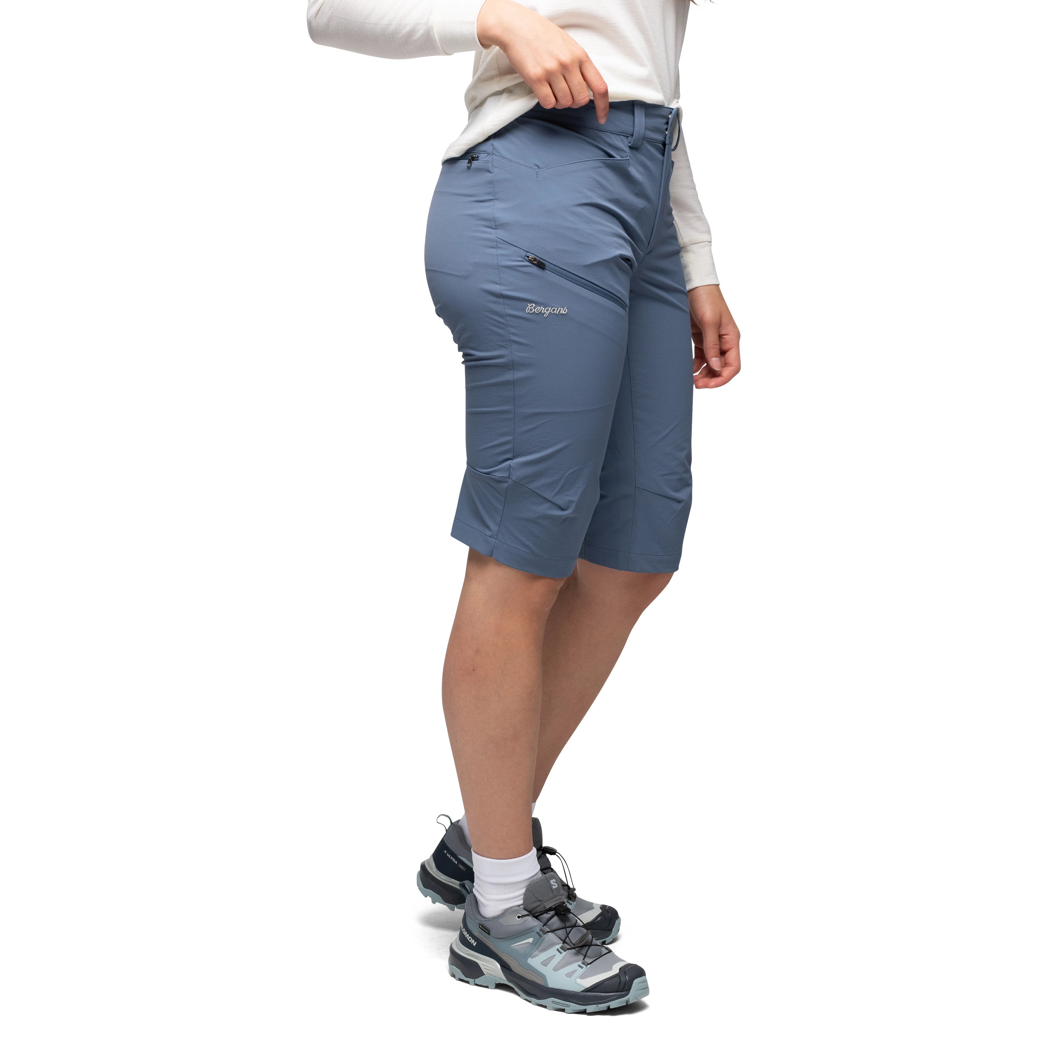 Vandre Light Softshell Long Shorts Women Granite Blue