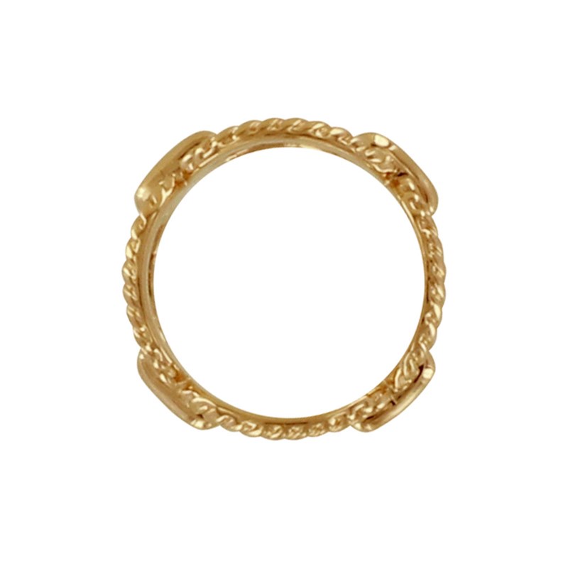 Bague Plaqué Or Maillons Ovales Torsadés