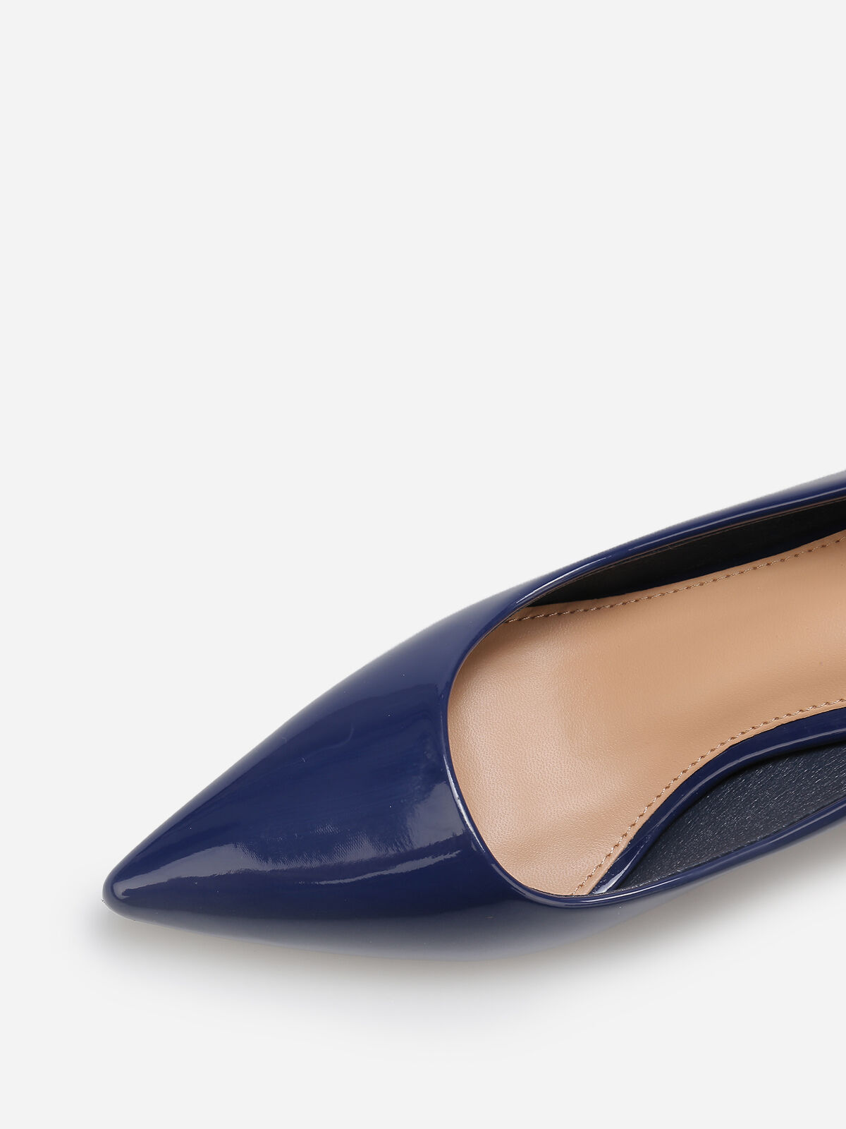 Escarpins pointus à petit talon- Bleu
