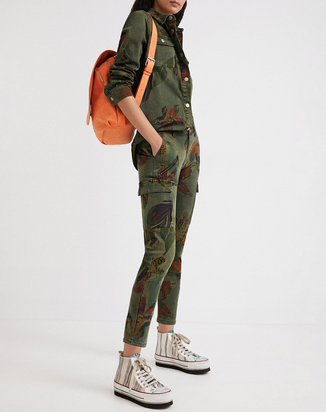 Desigual Pantalon Naia vert kaki
