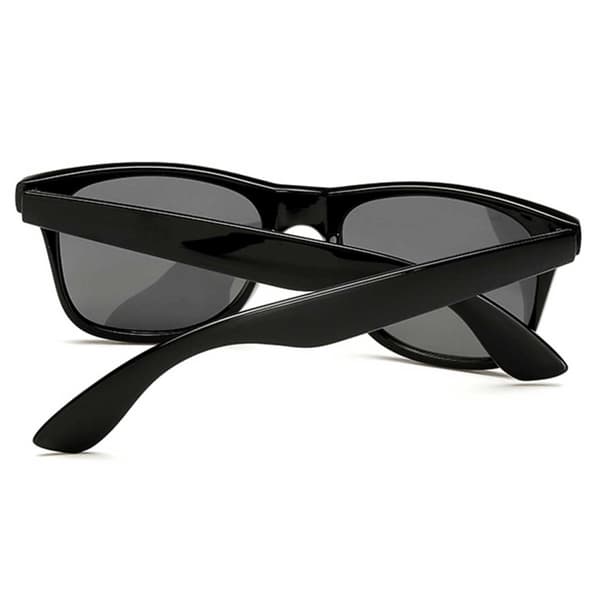 Retro wayfarer solbriller svart svart glass + senil ledning