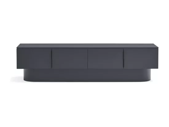 Totem - Meuble TV 4 portes en bois L200 cm - Couleur : Gris anthracite
