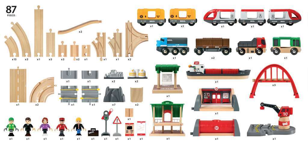 BRIO Spiel Straßen & Schienen Bahn Set Deluxe