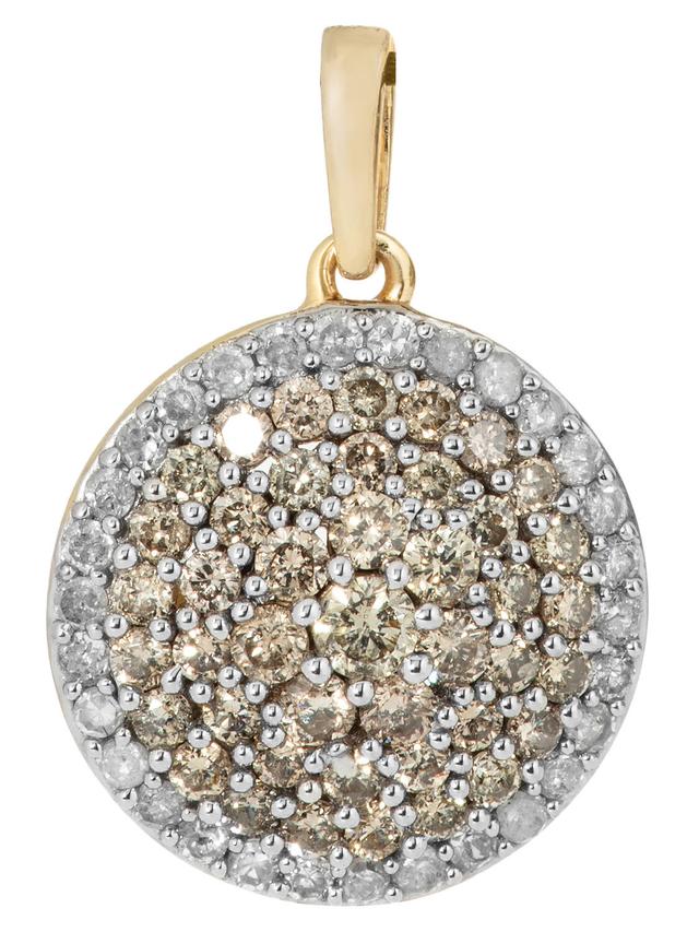 Entourage-Anhänger, 73 Diamanten, Silber 925 vergoldet