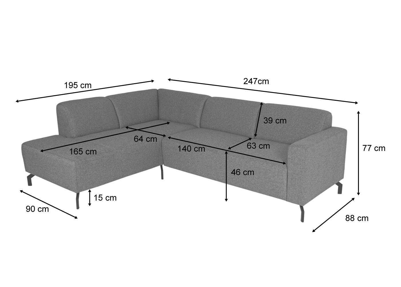 Ecksofa MCW-J60, Couch Sofa mit Ottomane links, Made in EU, wasserabweisend 247cm ~ Samt bordeaux-rot