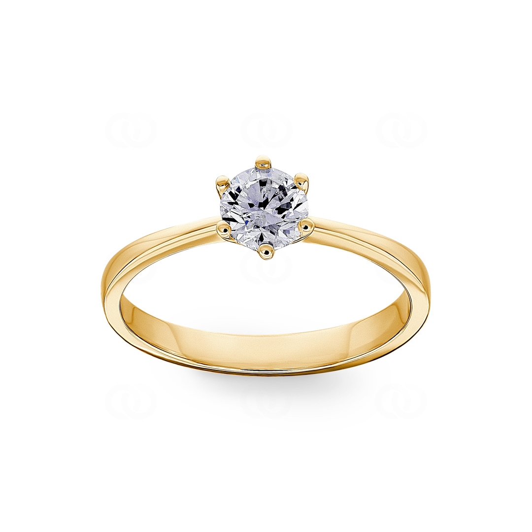 Verlobungsring 750/18 K Gelbgold mit Diamant 0.51 ct H/si