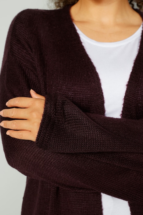 Strickjacke, Rücken mit Glitzerstern, offene Form, Langarm