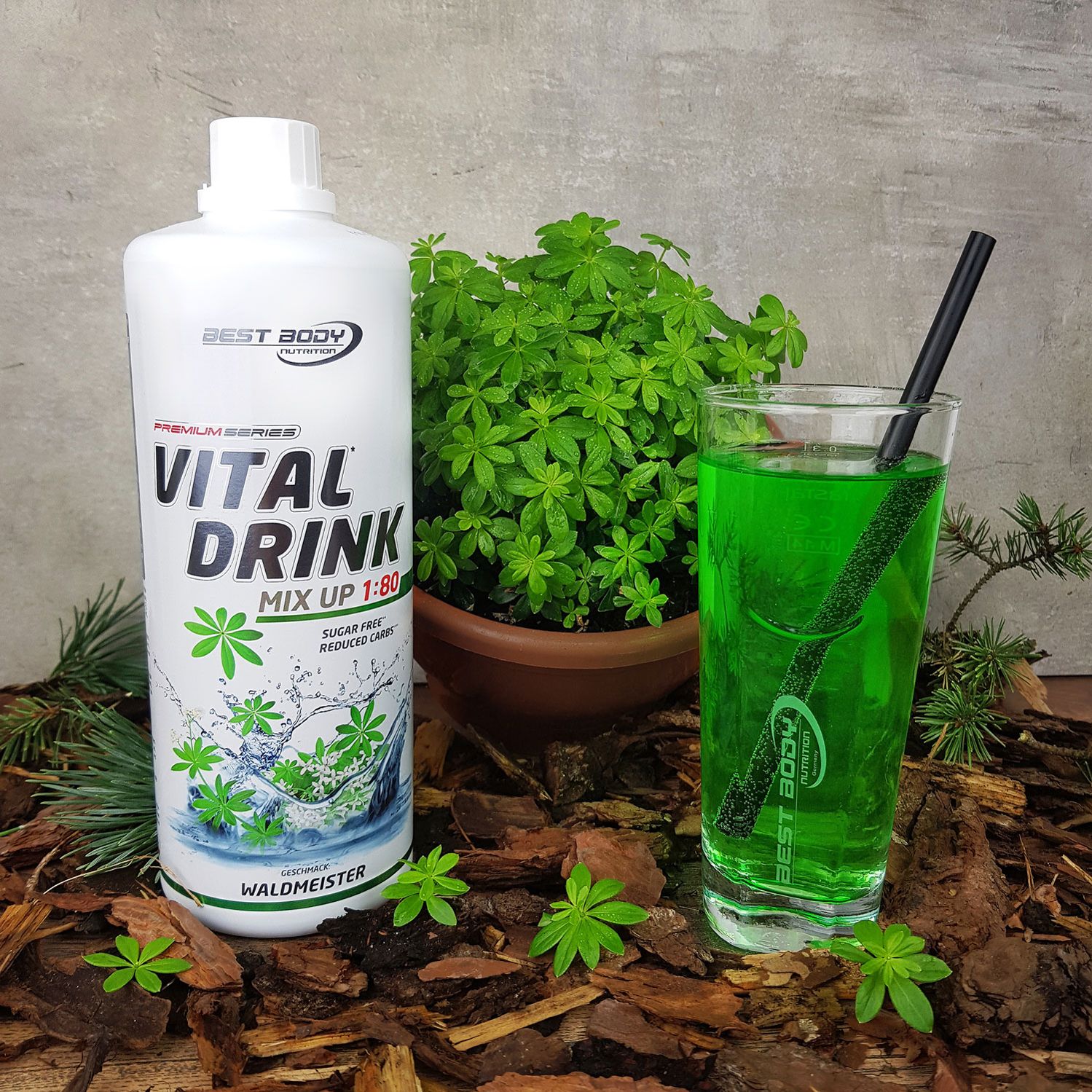 Best Body Nutrition Low Carb Vital Drink Waldmeister