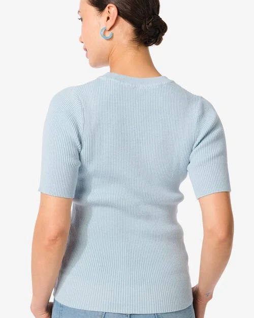 damestrui Louisa rib bleu clair