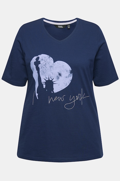 T-Shirt, New York, Classic, V-Ausschnitt, Halbarm