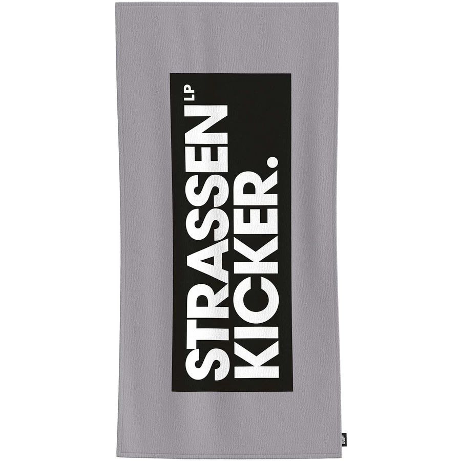 HERDING Velourbadetuch Strassenkicker grau-schwarz 75 x 150 cm