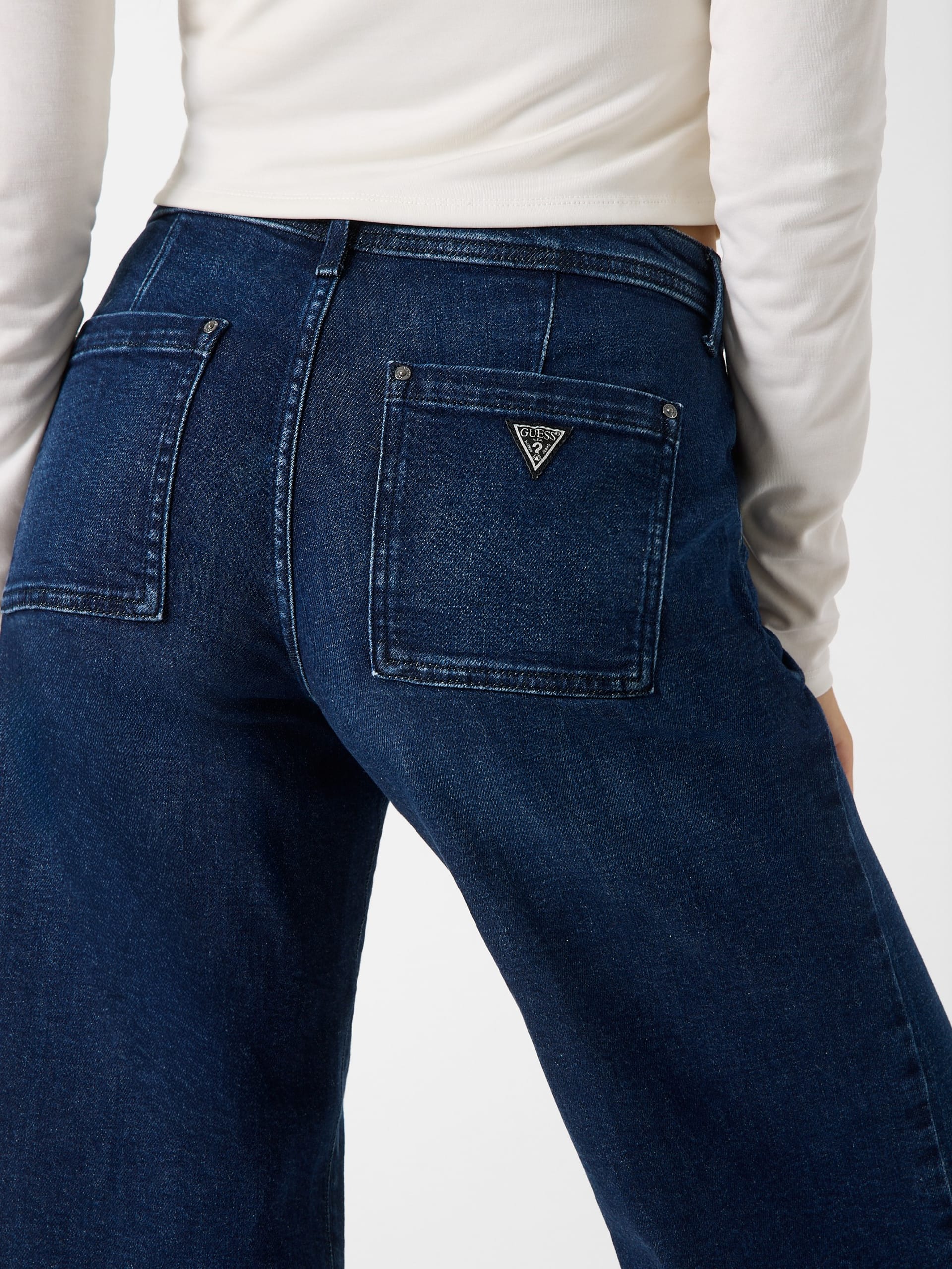 Calça jeans cropped de perna larga Eco Zoya