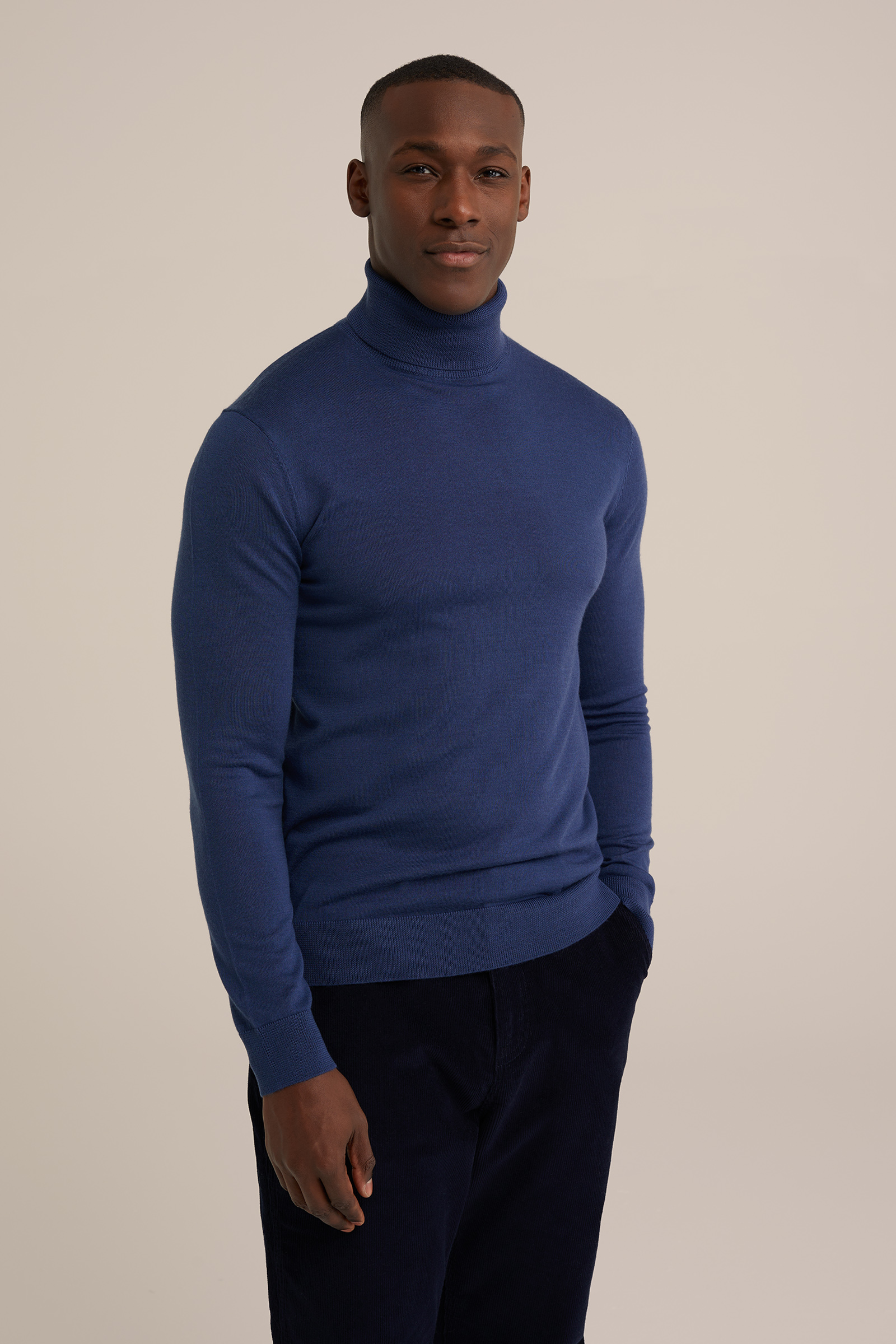 coltrui van merinowol WE Fashion Kobaltblauw