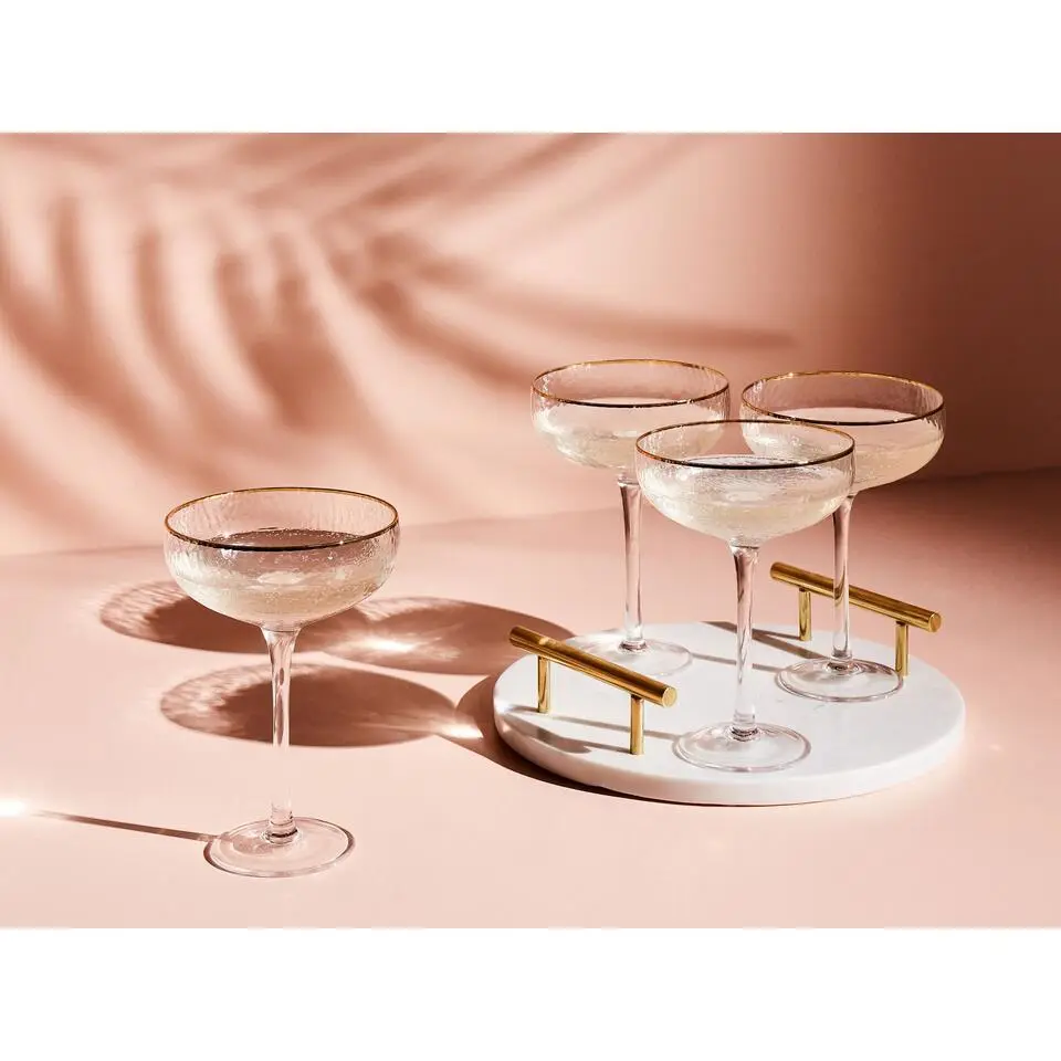 TOPAZ - Champagnecoupe set van 4 - Goud - Glas