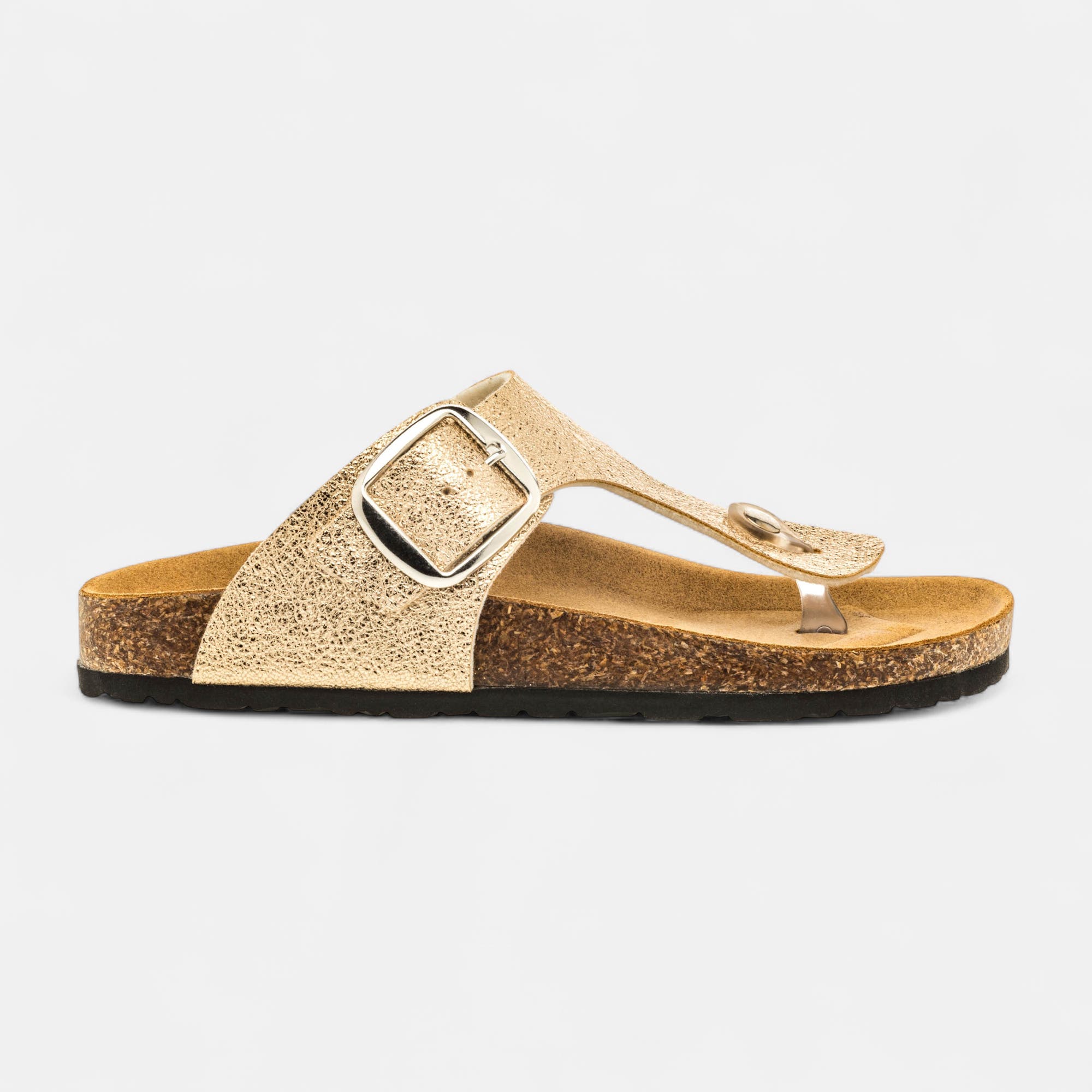 Mules semelle liège Femme or