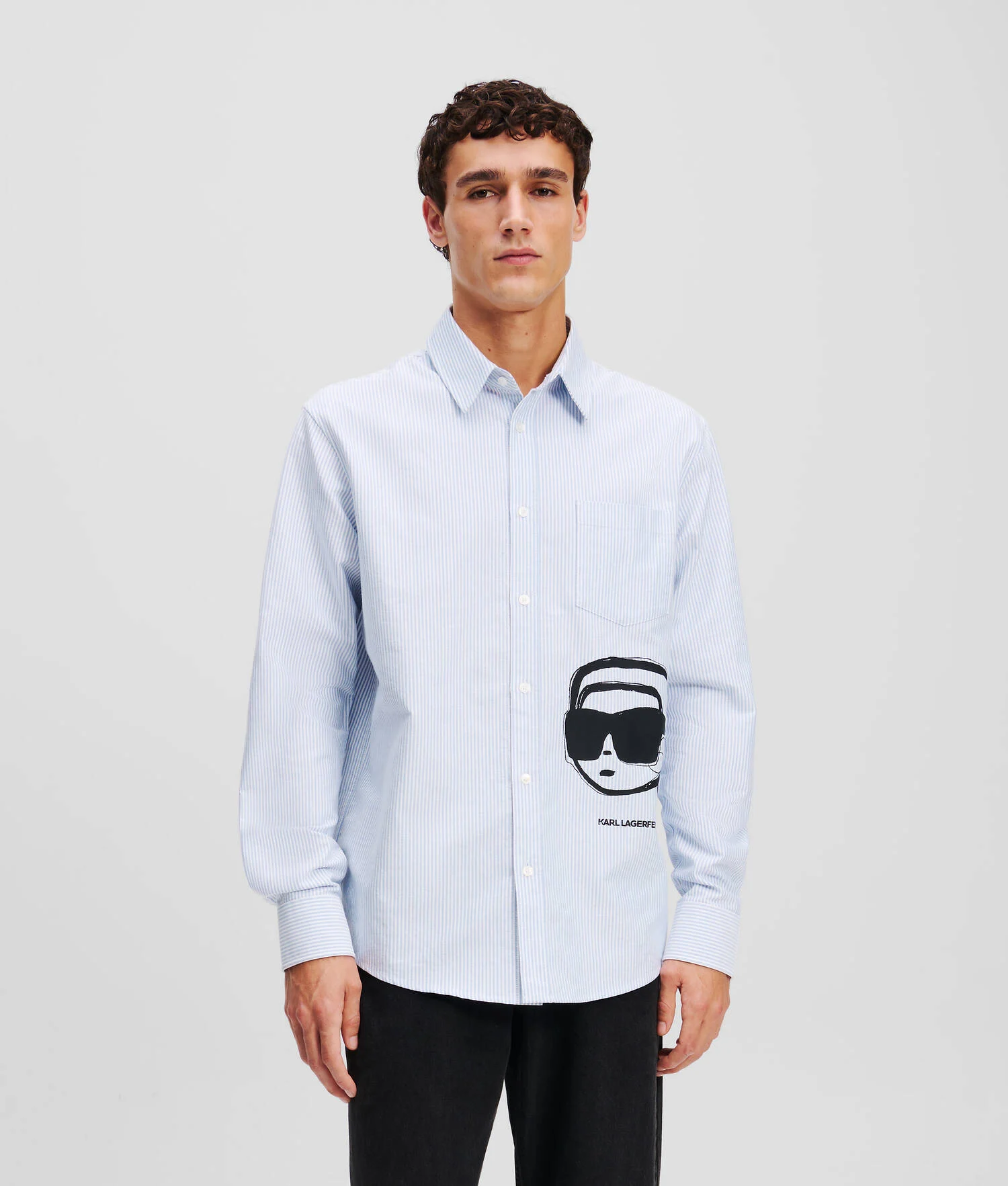 CHEMISE À RAYURES IKON - Rayure Blanche/Bleue