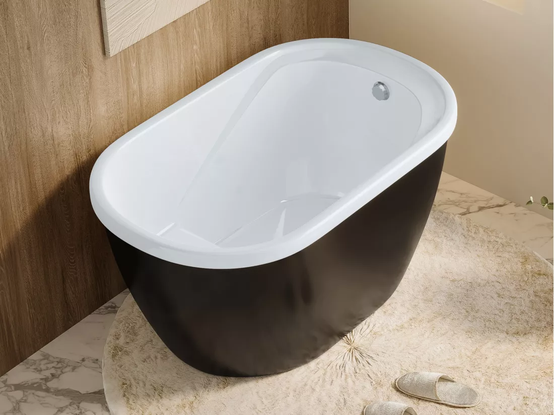 Baignoire sabot - 165 L - 120 x 75 x 65 cm - Noire - PICCOLA