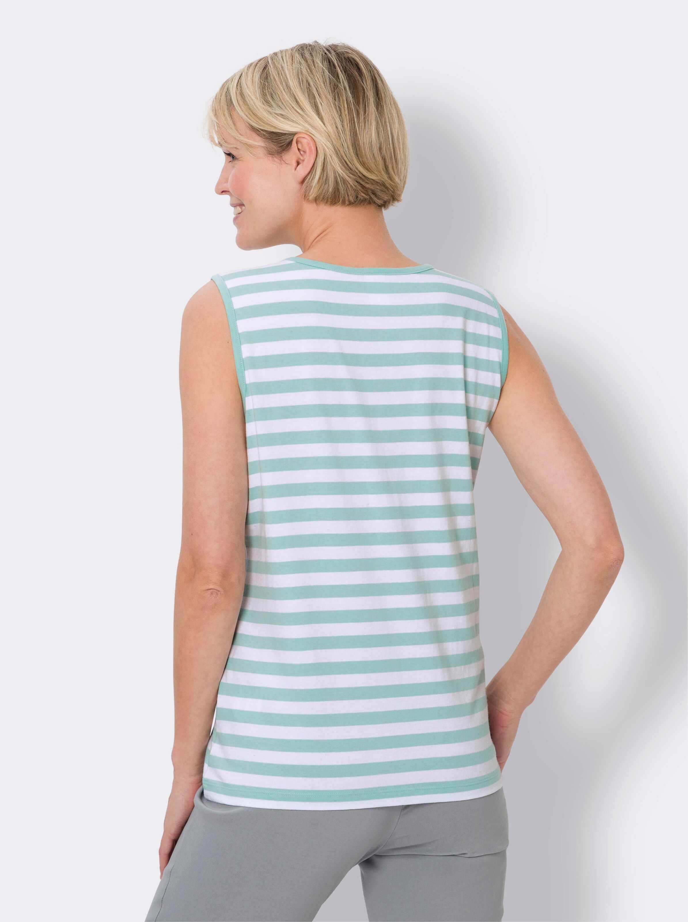 Shirttop mit garngefärbtem Ringel-Muster